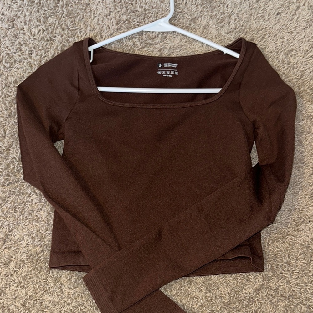 Women's Brown Long Sleeve Top
